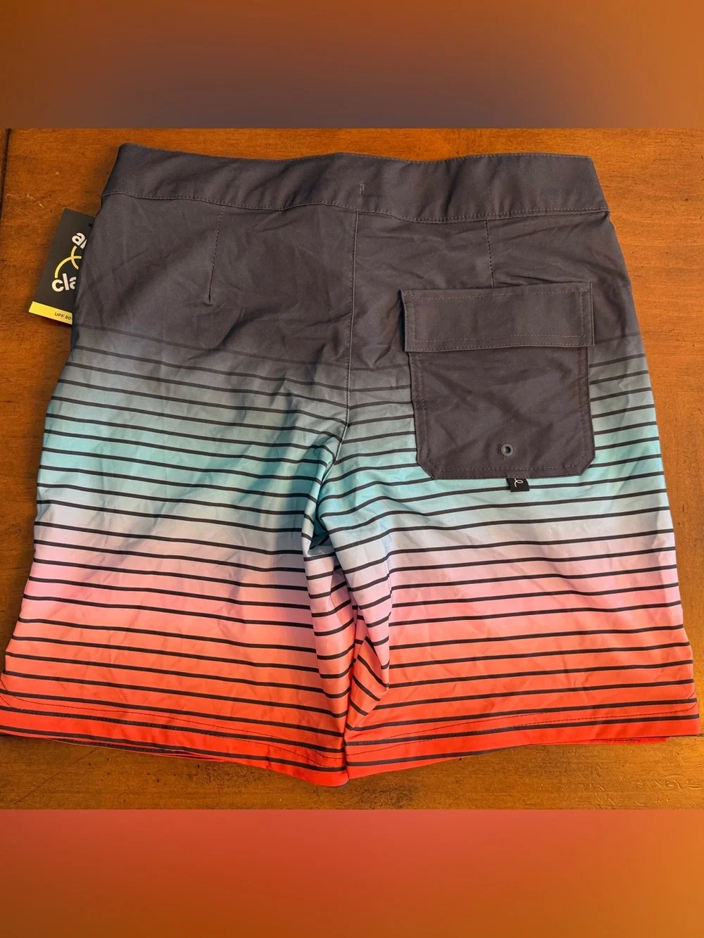 art class Boys Ombre Stripe Swim Trunks in Blue, Pink, Red size 16